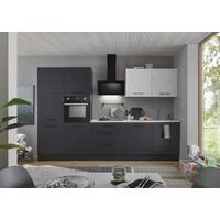 Küchenblock New York Zb 320 Black Eb - Graphitfarben/Weiß, Design, Holzwerkstoff (320cm) - MID.YOU