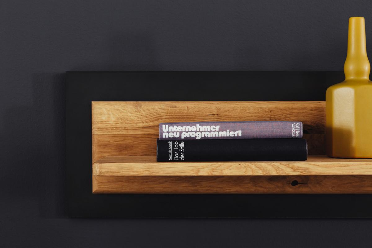 Wandboard Anthrazit, Wildeiche, B:150 cm - Wildeiche/Anthrazit, Design, Holz/Holzwerkstoff (150/26/23cm) - MID.YOU