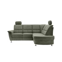 Ecksofa Mit Stauraum Parole Grün Chenille - Chromfarben/Grün, KONVENTIONELL, Textil (231/184cm) - Livetastic