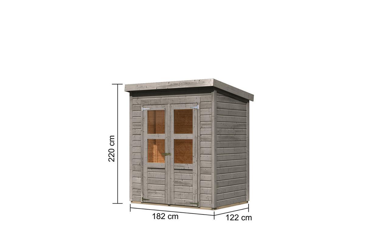 Gartenhaus Kappeln 2 39529 Kappeln 2 - Hellgrau, Basics, Holz (182/122/220cm)