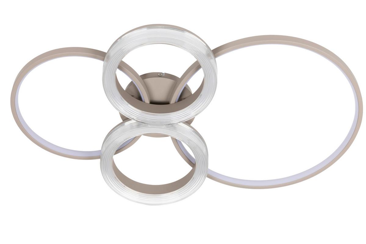 LED-DECKENLEUCHTE 40W, 220-240V - Sandfarben/Transparent, Basics, Kunststoff/Metall (80/50,5/10cm) - Luca Bessoni