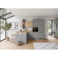 Einbauküche Ip 2200 - Schieferfarben/Eichefarben, MODERN, Holzwerkstoff (283,2/246,6cm) - Impuls