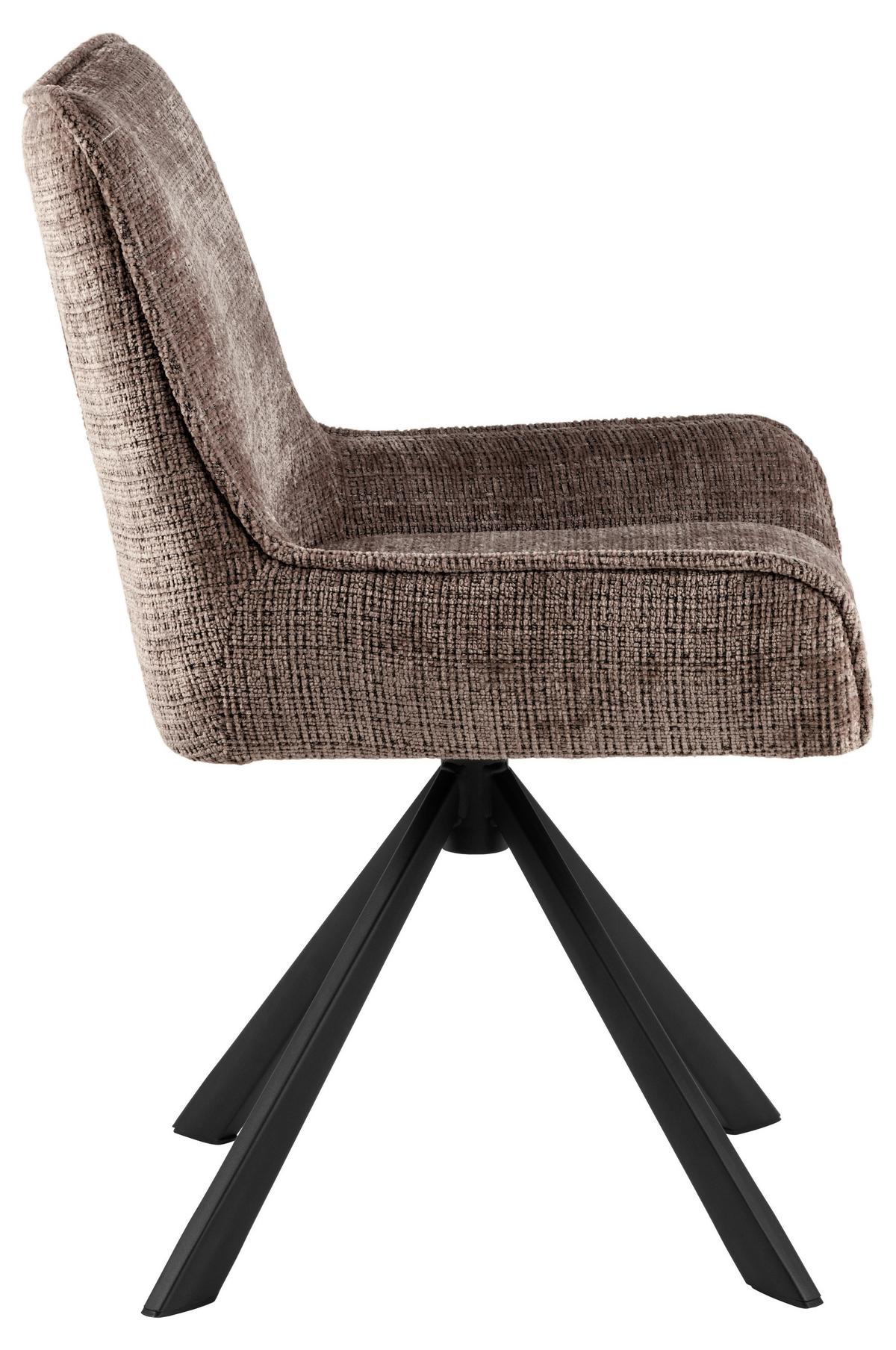 STOLIČKA EDDIE - hnedá/čierna, Trend, kov/textil (59/81/56cm) - MID.YOU