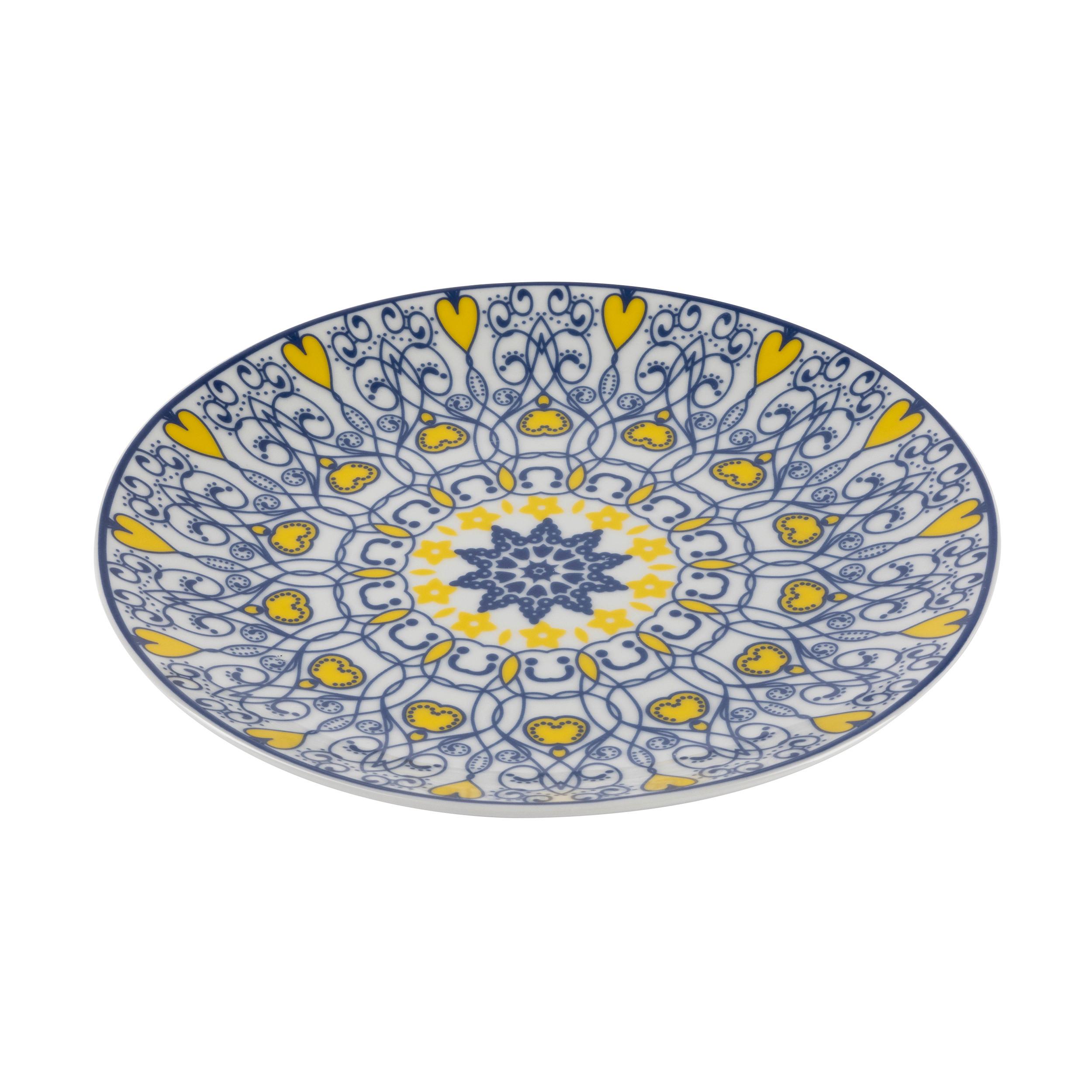 Mělký Talíř Maja, Ø: 26,7cm - modrá/žlutá, Lifestyle, keramika (26,7/2,7cm) - Modern Living