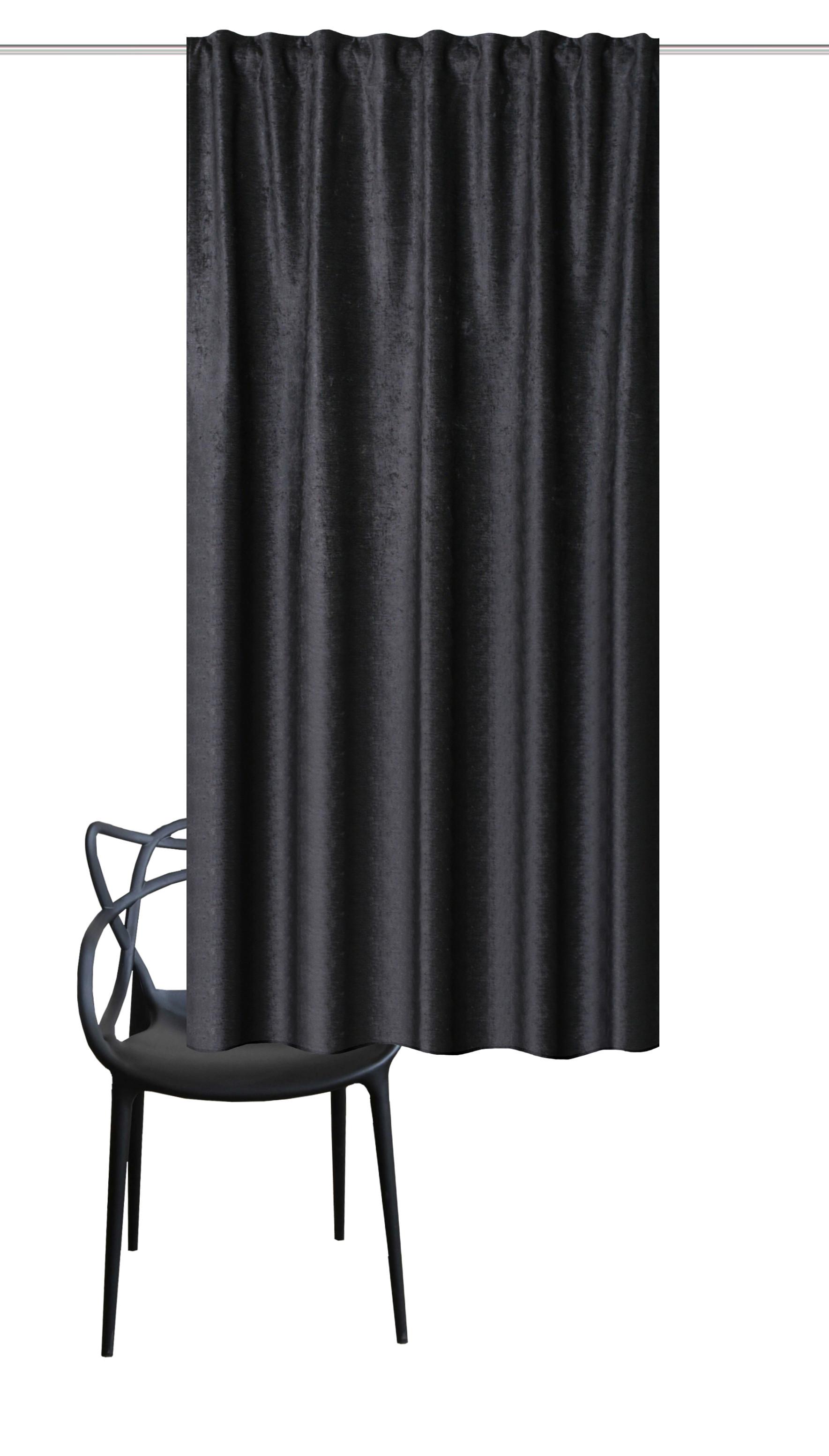 Fertigvorhang Thermo - Anthrazit, Basics, Textil (135/175cm)