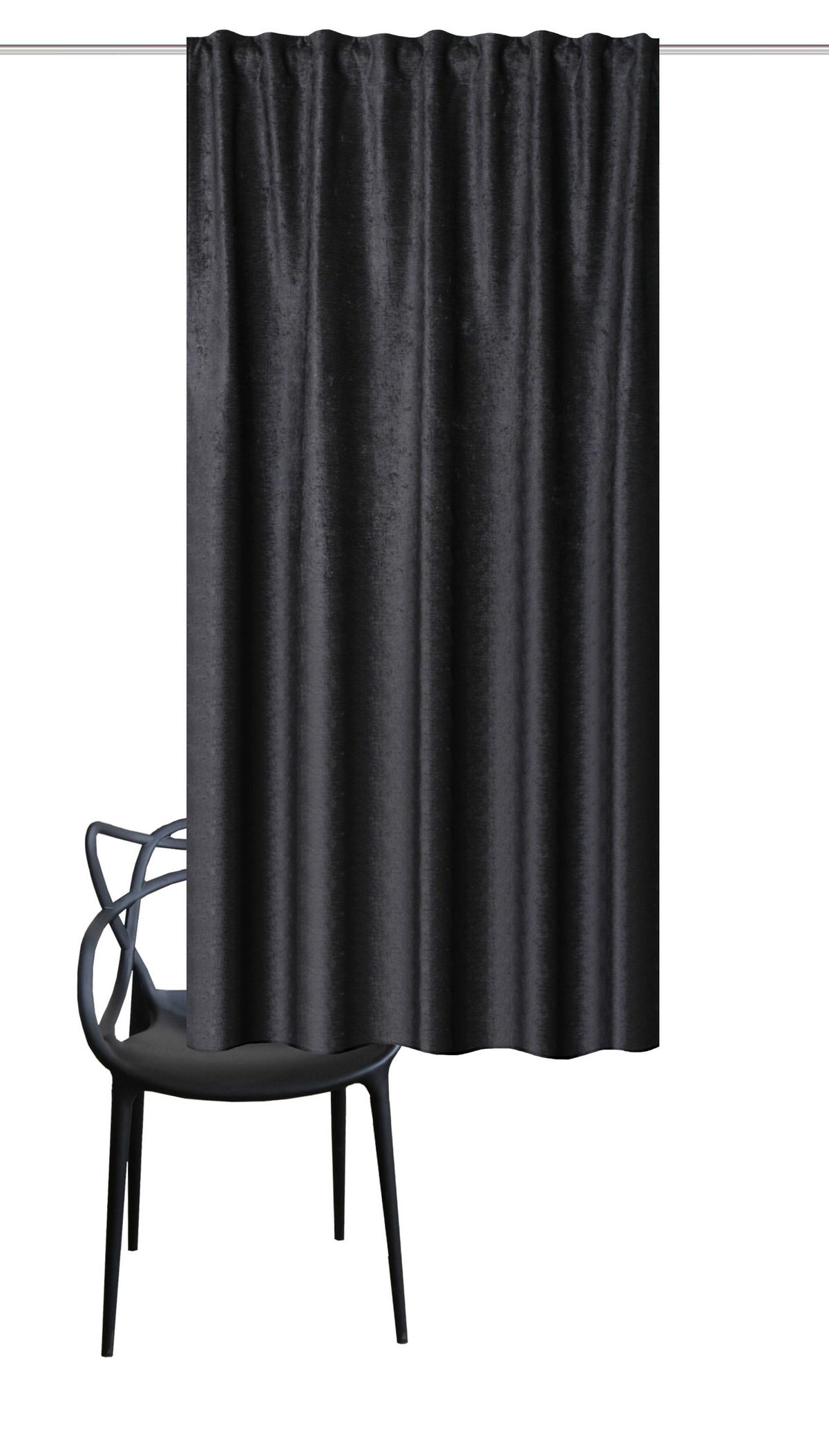 Fertigvorhang Thermo - Anthrazit, Basics, Textil (135/175cm)