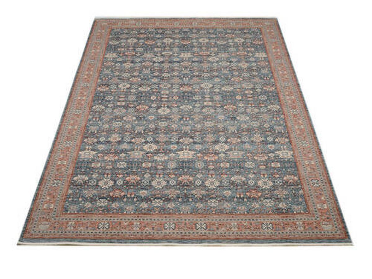 Vintage-Teppich Picardie - Blau/Terracotta, Design, Textil (65/130cm) - Novel