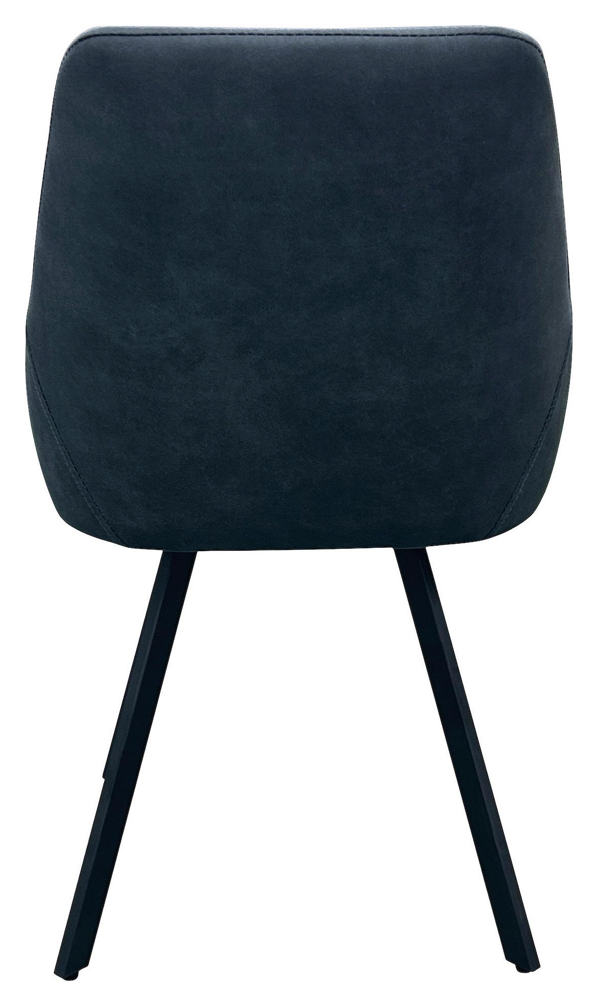 Esszimmerstuhl Jasper Anthrazit, Schwarz 2er Set - Anthrazit/Schwarz, Design, Textil/Metall (55/83/59cm) - MID.YOU