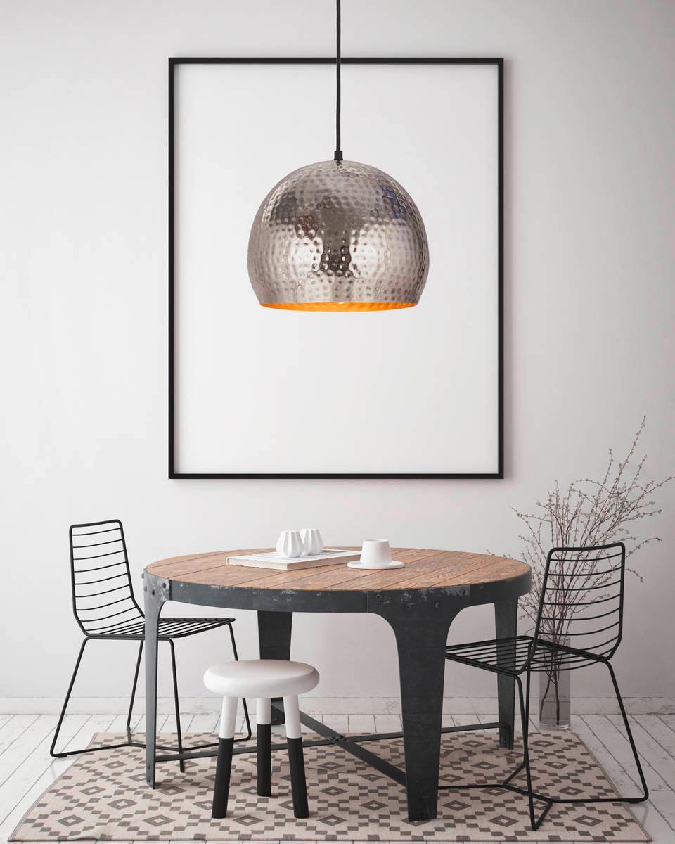 Hängeleuchte Fabricia 100 Nickelfarben B: 27 cm - Nickelfarben, Basics, Metall (27/27/21cm) - Kayoom