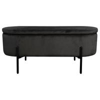 Sitzbank Nova Schwarz B: 95 cm - Schwarz, Design, Textil/Metall (95/42/37,5cm) - MID.YOU