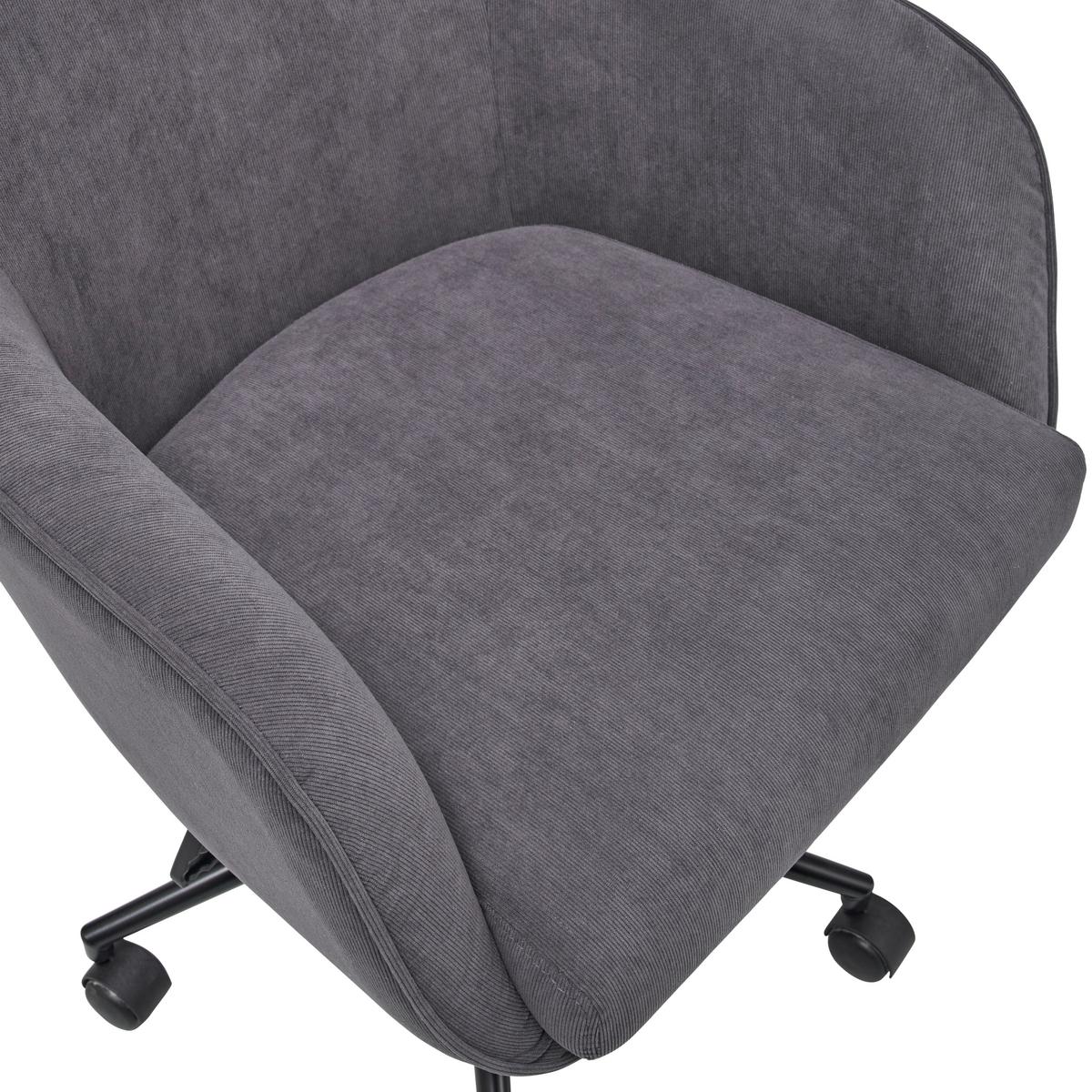 Drehstuhl Columbus - Dunkelgrau/Schwarz, LIFESTYLE, Kunststoff/Textil (63/93-98/71cm) - Livetastic