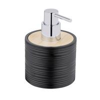 Seifenspender Lyon Schwarz B: 8,7 cm - Schwarz, Trend, Naturmaterialien/Kunststoff (8,7/12,5/8,7cm)