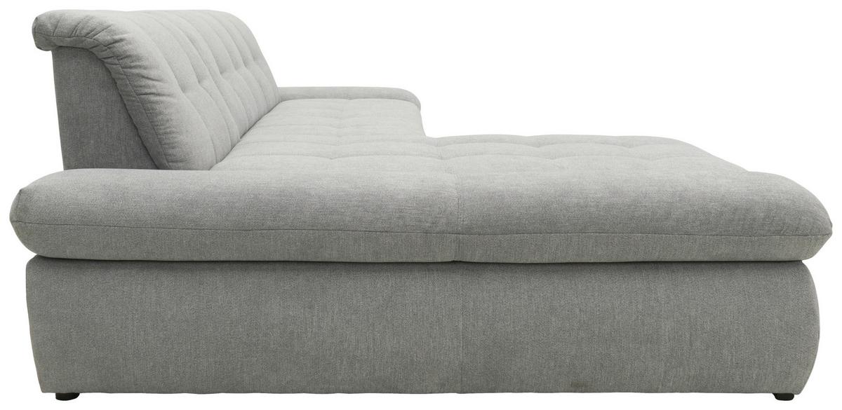 Ecksofa mit Schlaffunktion Moric Grau Mikrofaser - Chromfarben/Grau, KONVENTIONELL, Textil (172/300cm) - MID.YOU
