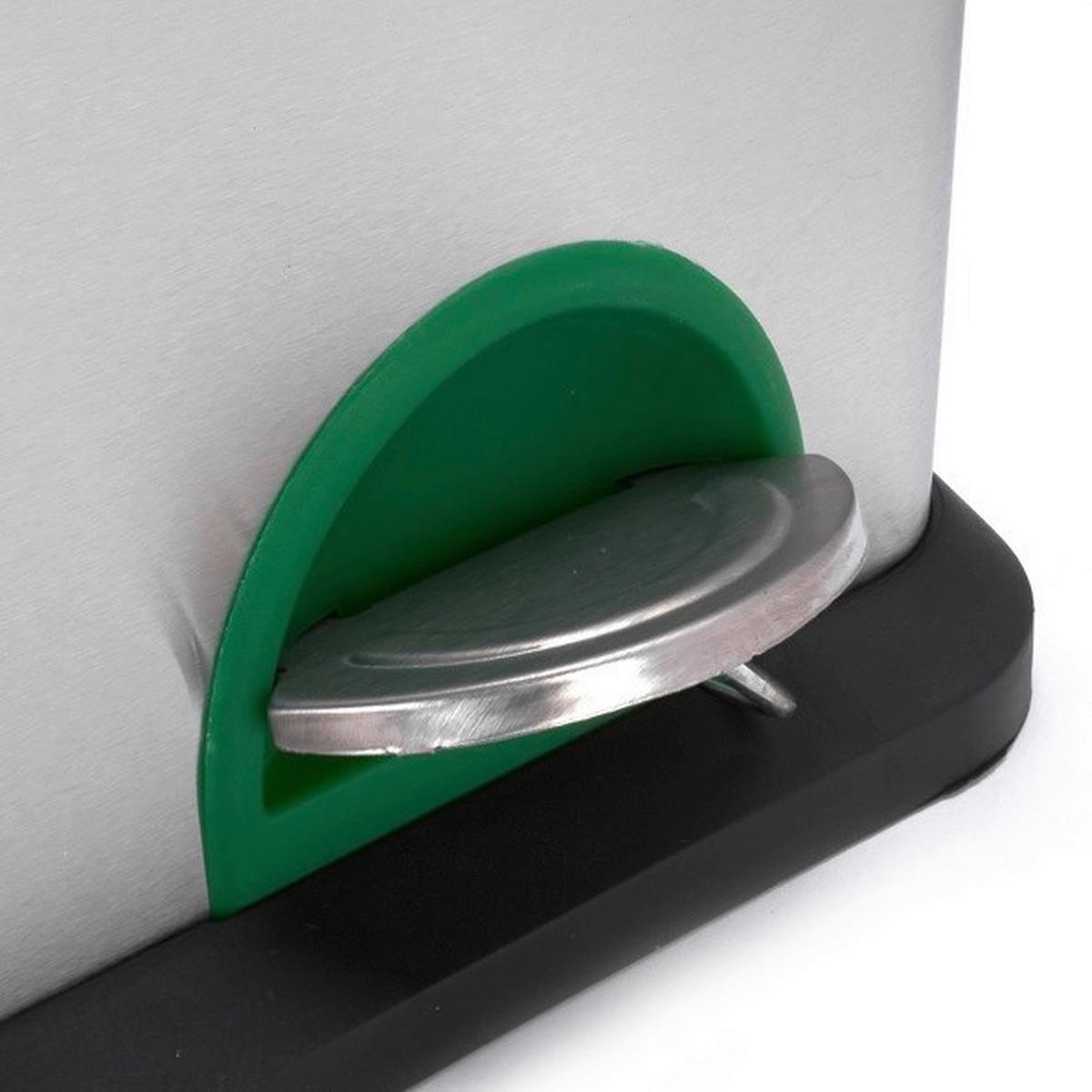 Treteimer 16l Silberfarben Metall Lxbxh: 31x26,5x39,5 - Silberfarben/Schwarz, Basics, Kunststoff/Metall (31/26,5/39,5cm)