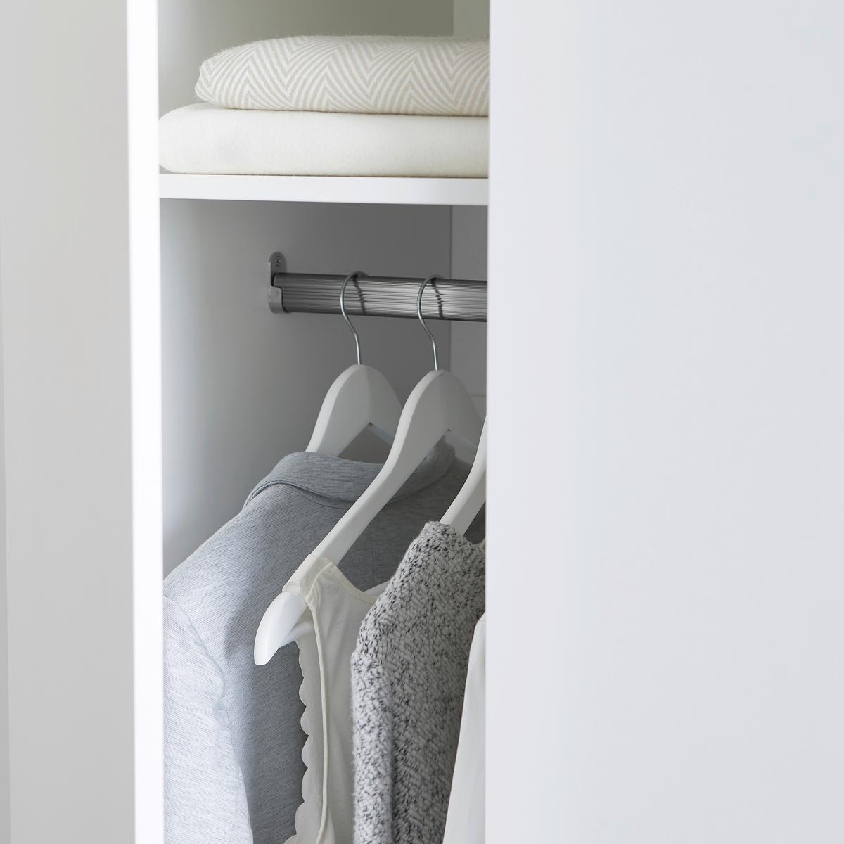 Šatní skříň MILO šírka 115 cm - bílá/barvy stříbra, Moderní, kov/dřevo (115/176/55cm) - Bessagi Home