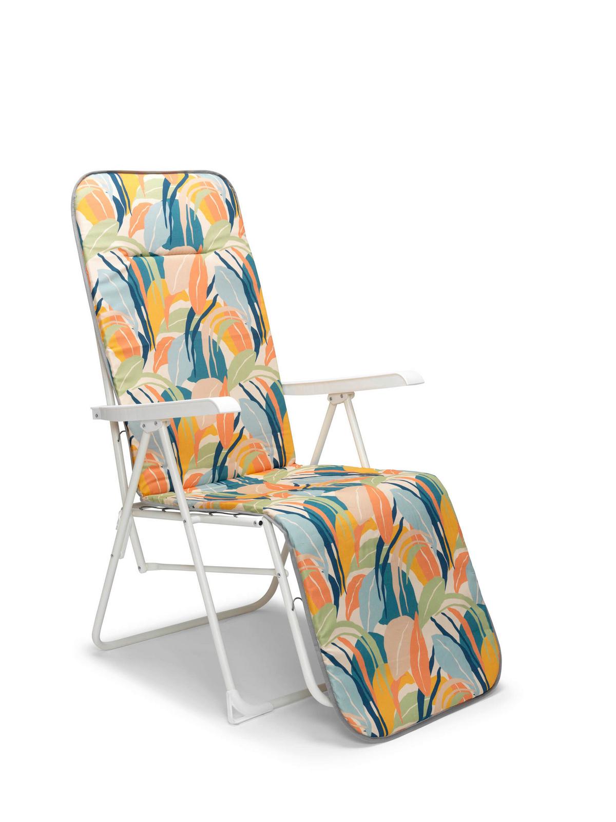 Sonnenliege Chiemsee – Relaxliege - Multicolor/Weiß, Basics, Textil/Metall (58/108/75cm)