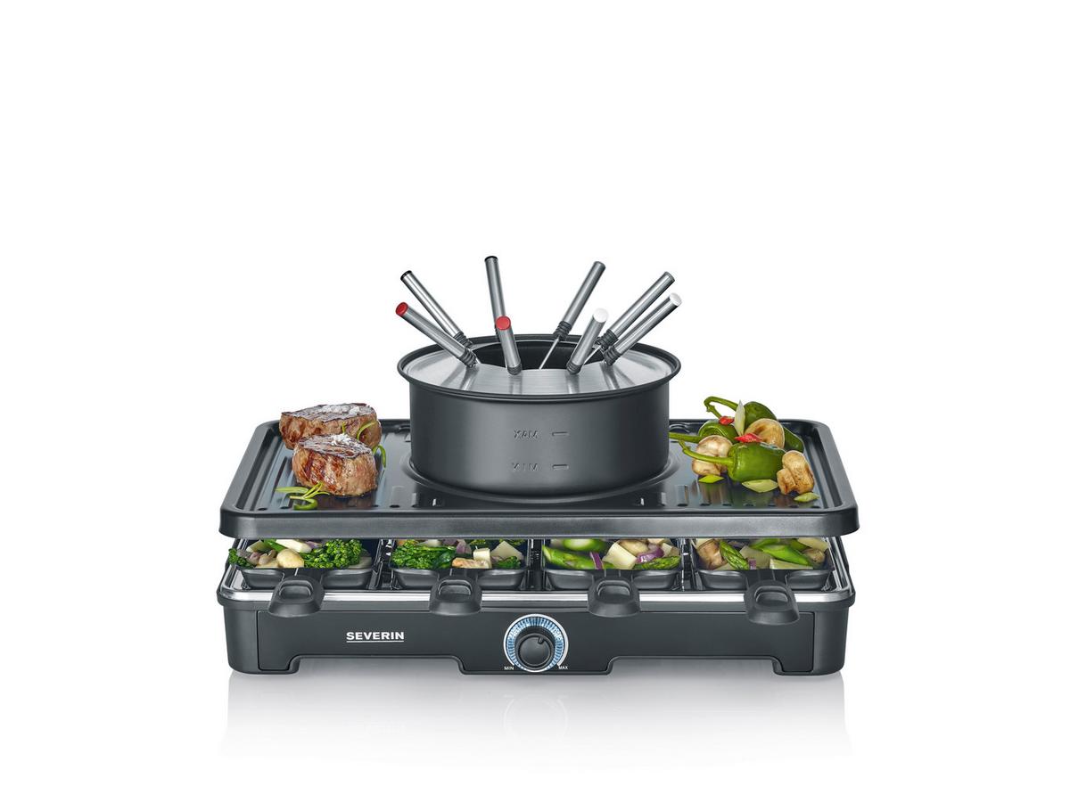 Raclette-/fondue-kombination Rg 2347 Raclette-Fondue - Schwarz, Basics, Kunststoff/Metall (40/18/26cm) - Severin