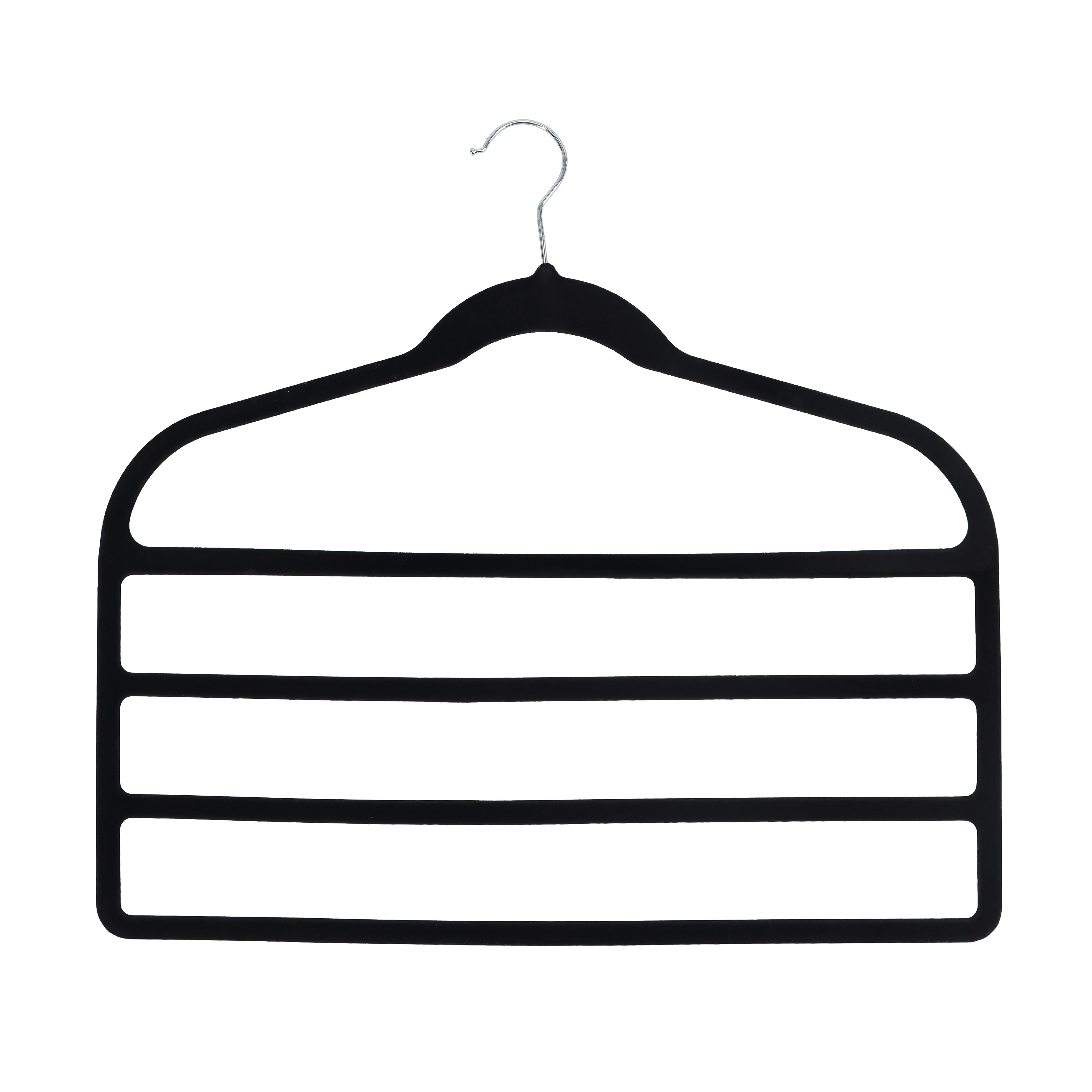 Ramínko na kalhoty VELVET - černá, Moderní, kov/textil (45/42/0,5cm) - Mömax