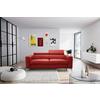 Schlafsofa Mondo, Rot B: 206 cm - Silberfarben/Rot, Design, Leder/Textil (206/95/101cm) - Livetastic