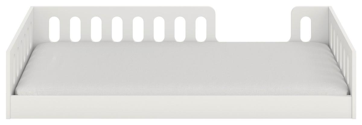 Kinder-/Juniorbett Timon Weiß B: 80cm - Birkefarben/Weiß, MODERN, Holz/Holzwerkstoff (80/180cm) - MID.YOU