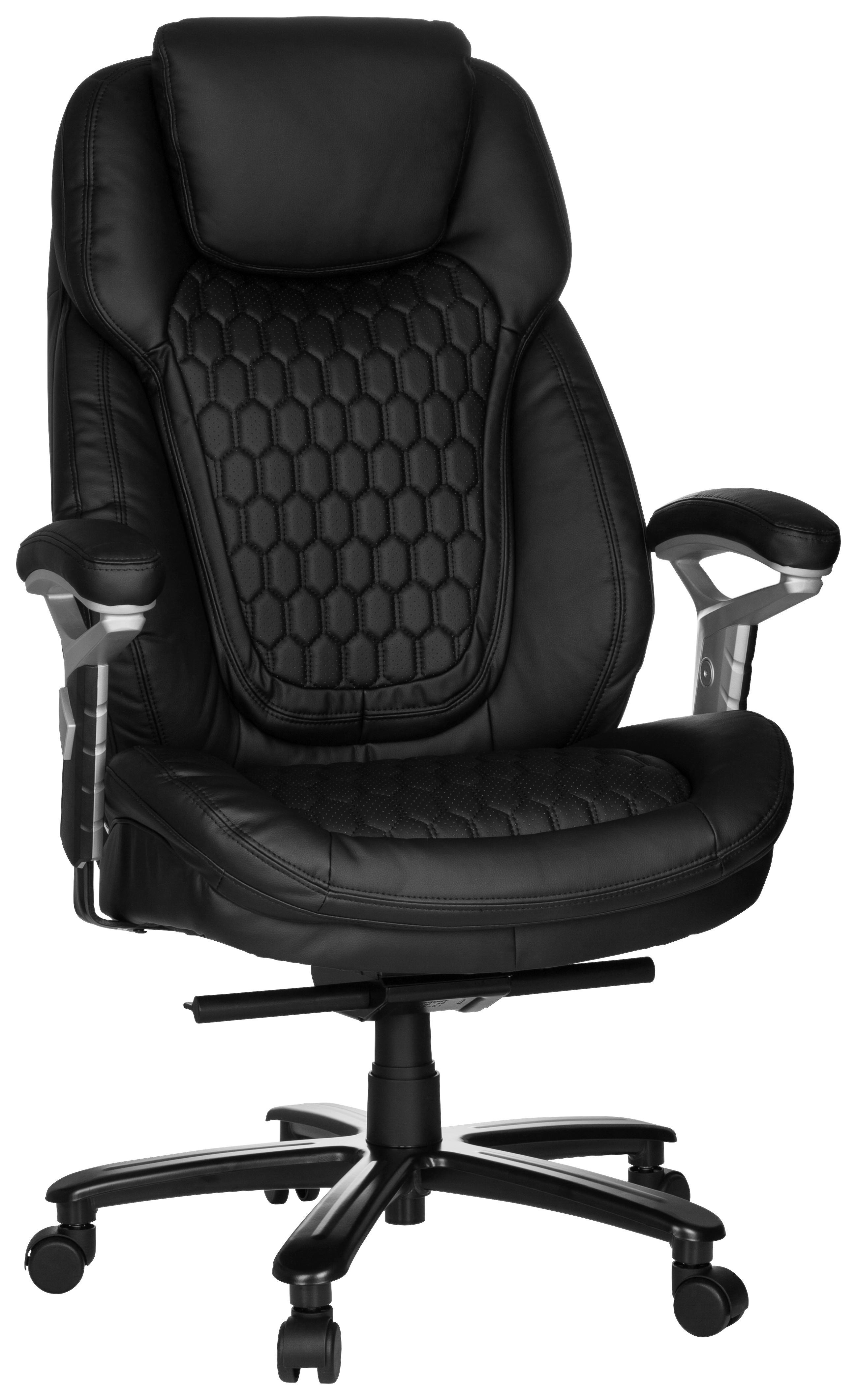 Chefsessel XXL Pullmann Schwarz - Silberfarben/Schwarz, MODERN, Kunststoff/Textil (73/138/85cm) - MID.YOU
