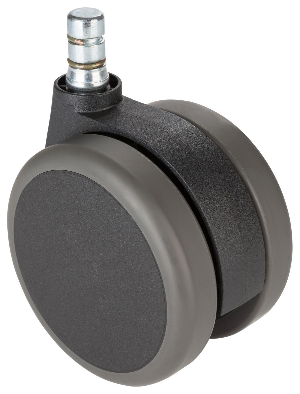 Bürostuhlrollen Rolo No-Noise Schwarz Ø 7,5 cm 5er-Set - Schwarz/Grau, Basics, Kunststoff/Metall (5,2/8,3/7,5cm) - MID.YOU