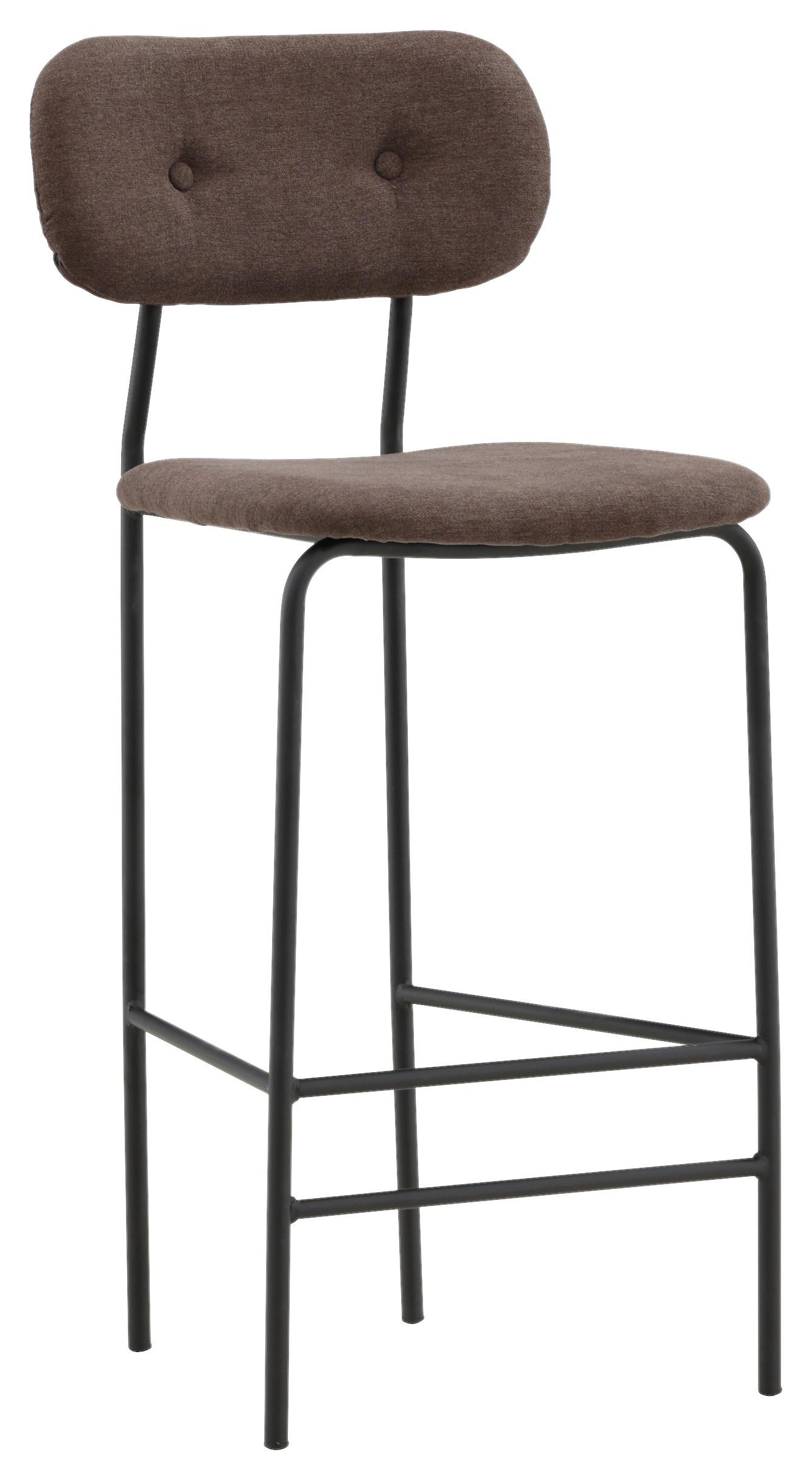 Barhocker-set Ralf - Braun, Design, Textil/Metall (47/105/49cm) - Livetastic