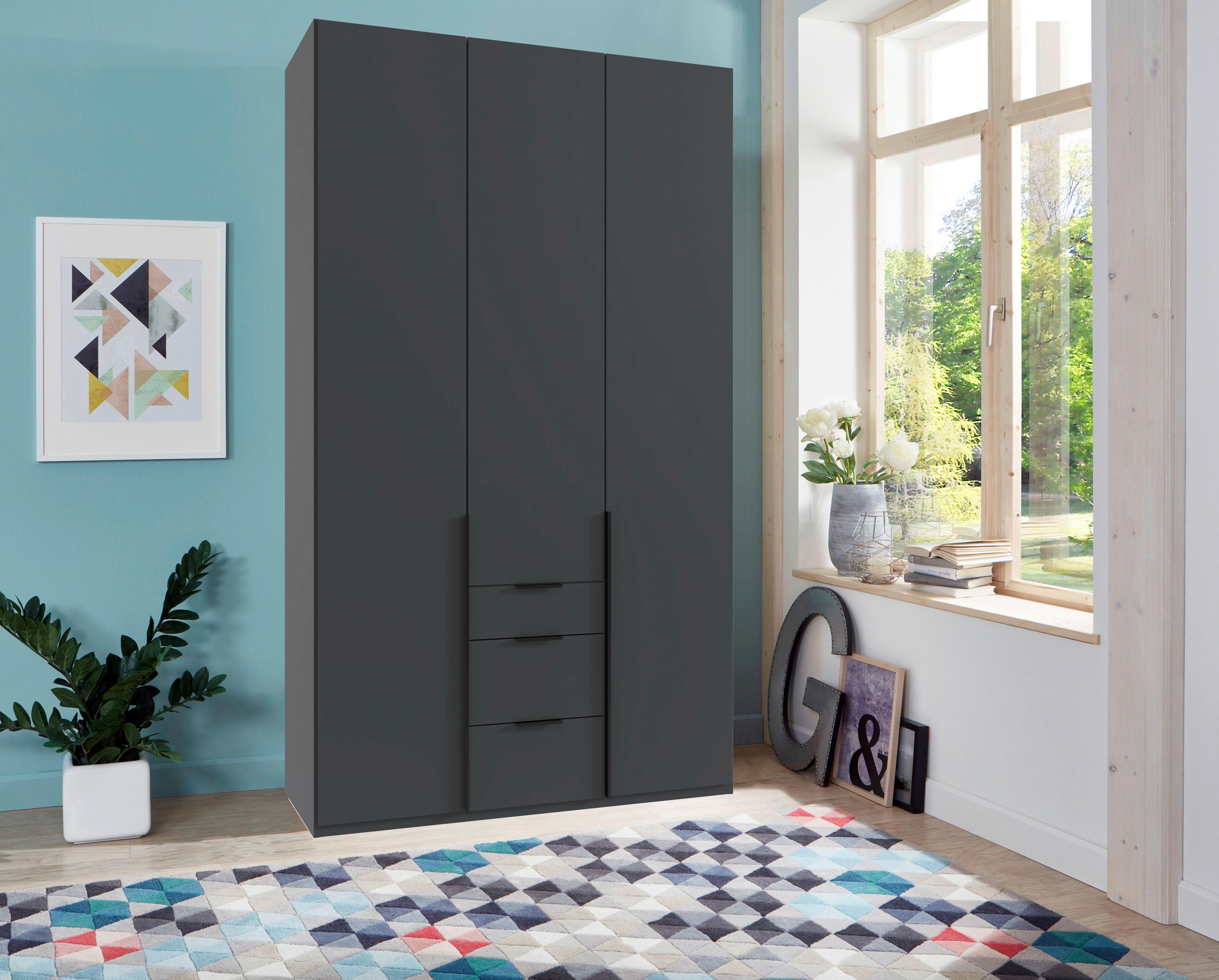 Drehtürenschrank Graphitfarben B: 135 cm - Graphitfarben, MODERN, Holzwerkstoff (135/236/58cm) - MID.YOU