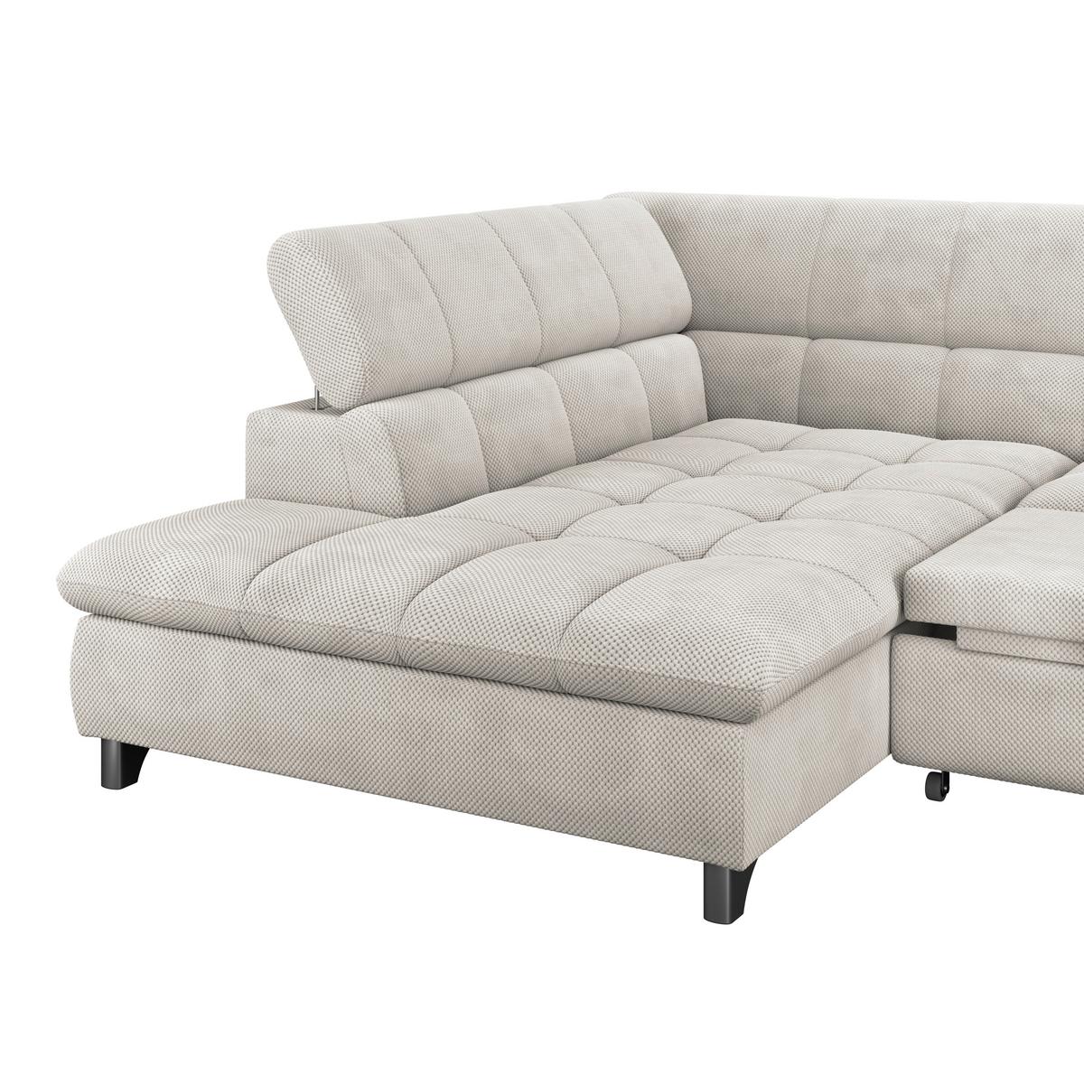 Ecsofa Gemini Creme, B: 312cm - Chromfarben/Creme, KONVENTIONELL, Textil (234/312cm)