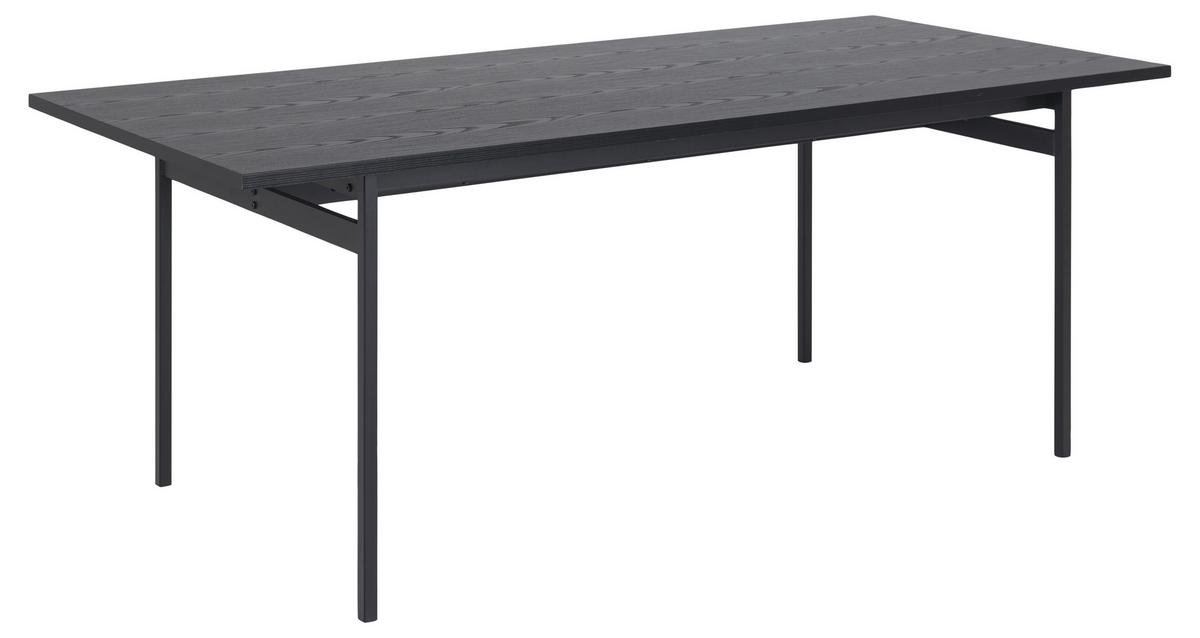 Jídelní stůl ANGUS 200x90 - černá, Konvenční, kov/kompozitní dřevo (200/74/90cm) - Lomoco