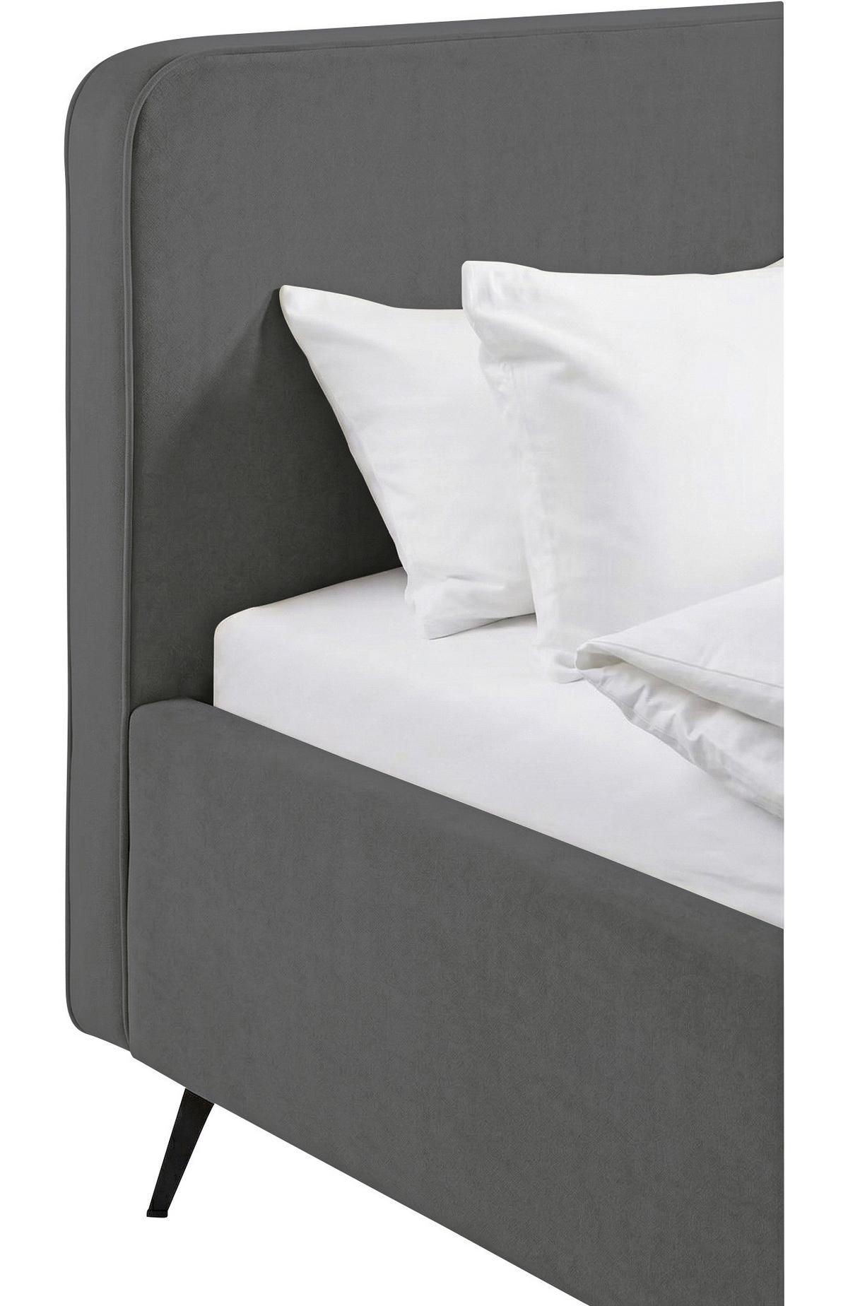 Polsterbett Camila Manila Anthrazit 180x200cm - Anthrazit/Schwarz, MODERN, Holz/Textil (180/200cm) - MID.YOU