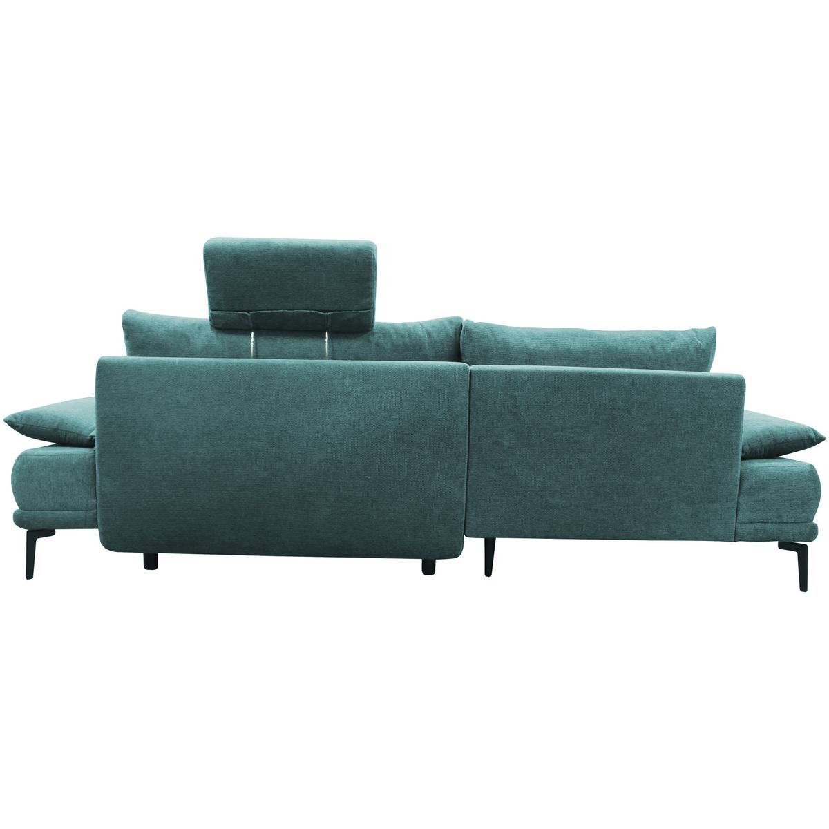 Ecksofa Mit Bettkasten Lagacy 192x260 Cm Webstoff Mintgrün - Schwarz/Mintgrün, Design, Textil (192/260cm) - MID.YOU