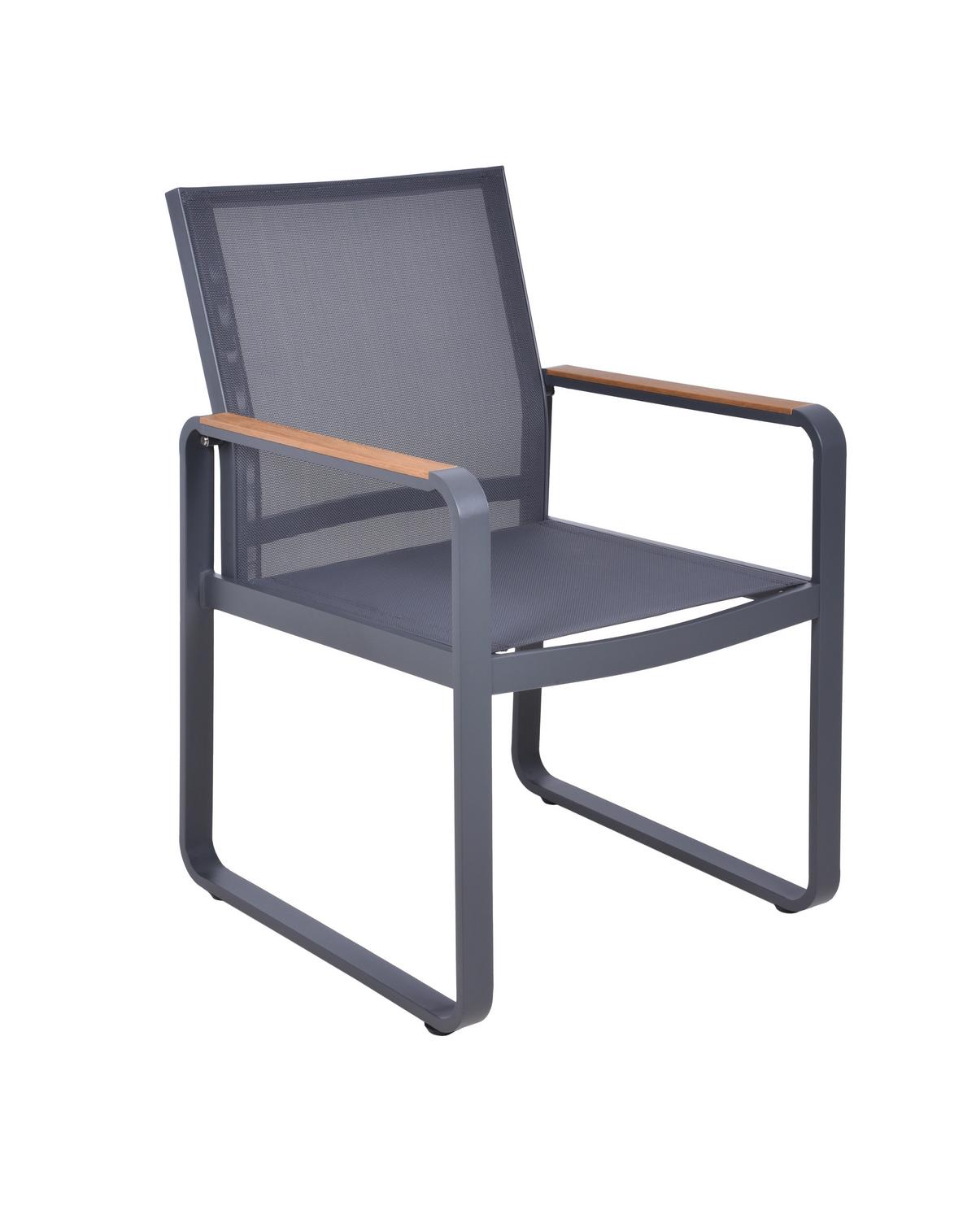 Gartenstuhl-Set Silea - Anthrazit/Braun, Basics, Holz/Kunststoff (56/85/60cm) - Gardenson