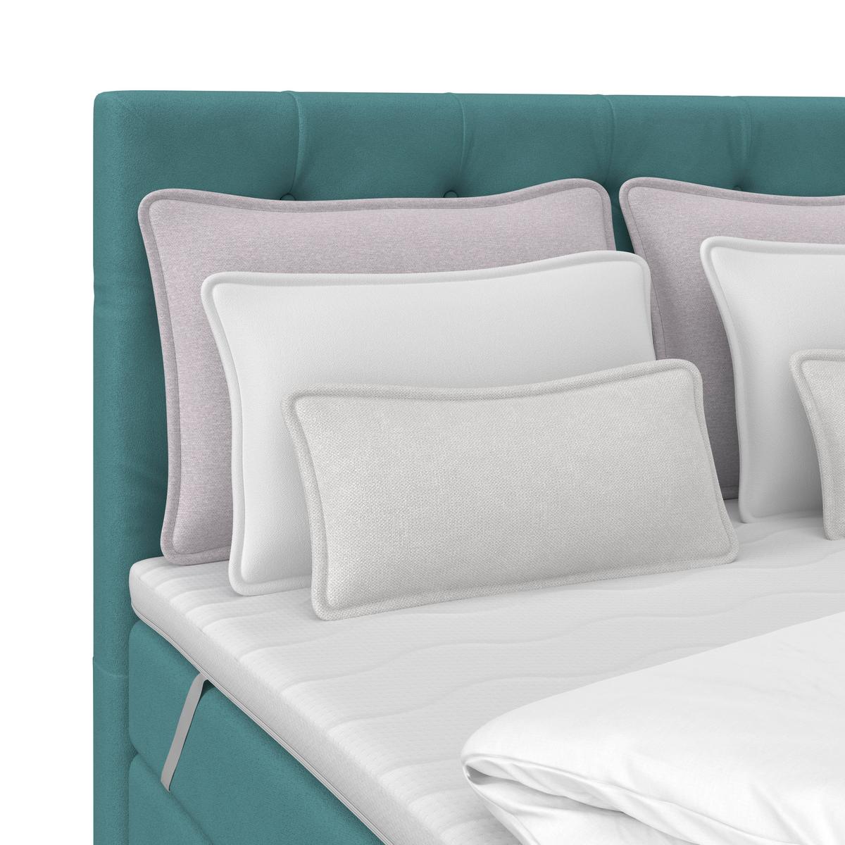 Boxspringbett Elio Petrol 140x200 cm H4 - Beige/Petrol, ROMANTIK / LANDHAUS, Textil (140/200cm) - James Wood