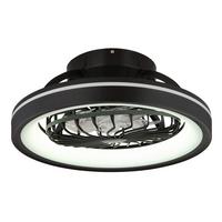 Deckenventilator 03665 Deanne - Klar/Schwarz, KONVENTIONELL, Kunststoff (48/20cm) - Globo