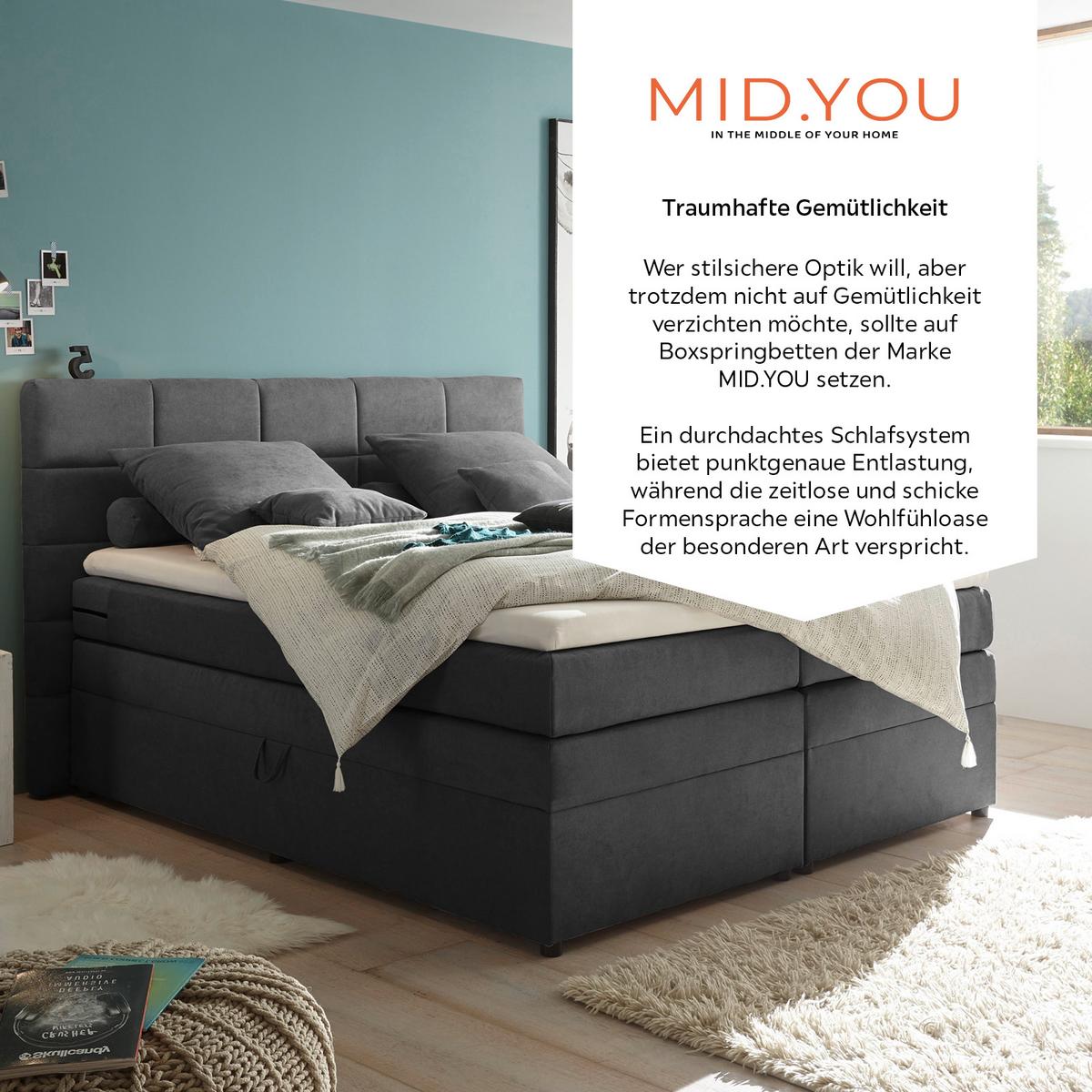 Boxspringbett Mit Topper & Bettkasten 180x200 Tacoma 3 - Schlammfarben, KONVENTIONELL, Kunststoff (180/200cm) - MID.YOU