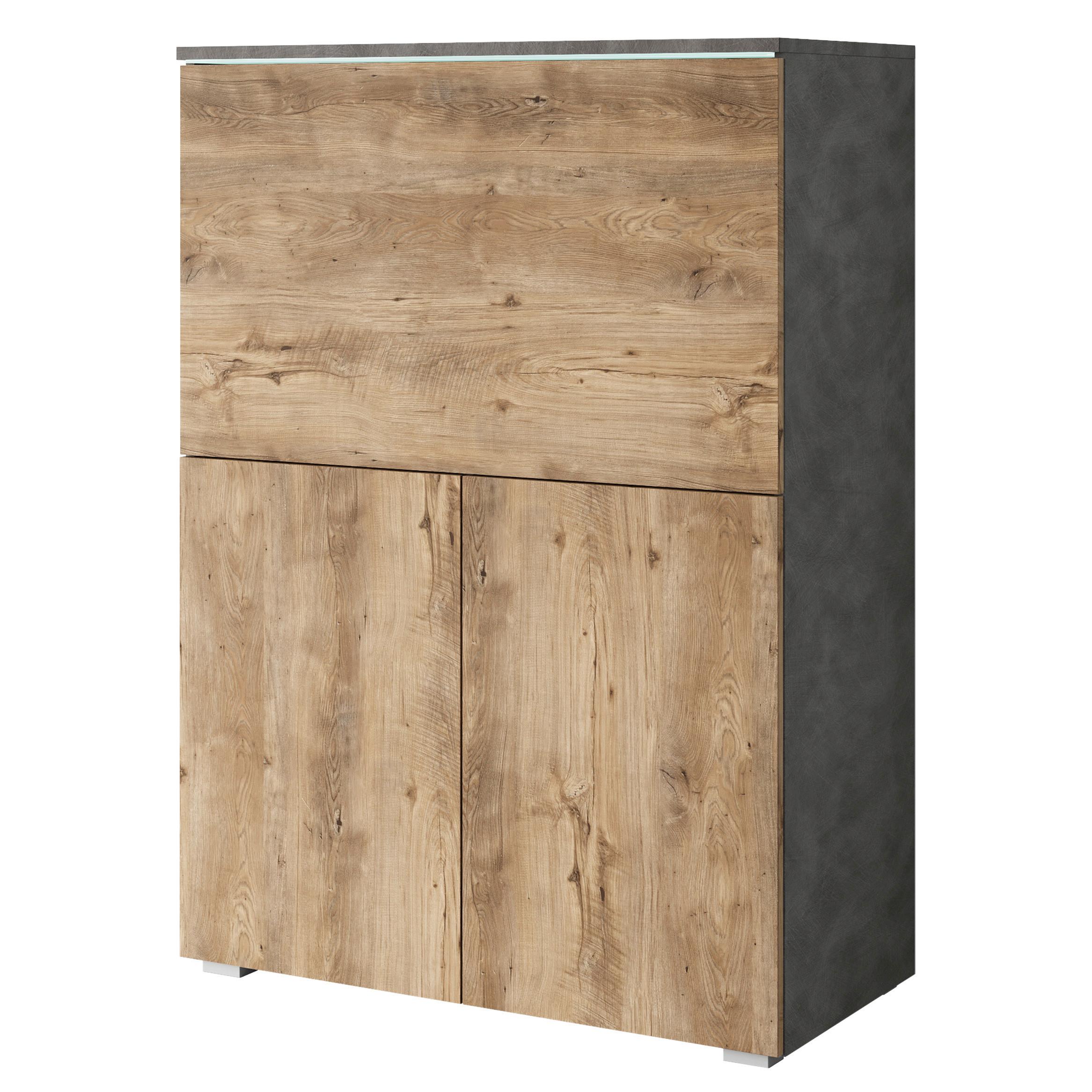 Sekretär Vera 90 Anthrazit/Kastanie B: 90cm - Kastanienfarben/Anthrazit, Design, Holzwerkstoff (90/125,1/42cm) - P & B
