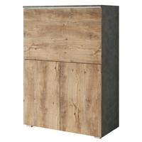 Sekretär Vera 90 Anthrazit/Kastanie B: 90cm - Kastanienfarben/Anthrazit, Design, Holzwerkstoff (90/125,1/42cm) - P & B