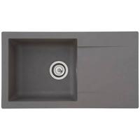 Spüle Respekta Denver Kunststein Bxt: 78x43,5 cm - Grau, Trend, Glas/Kunststoff (78/17/43,5cm) - Respekta