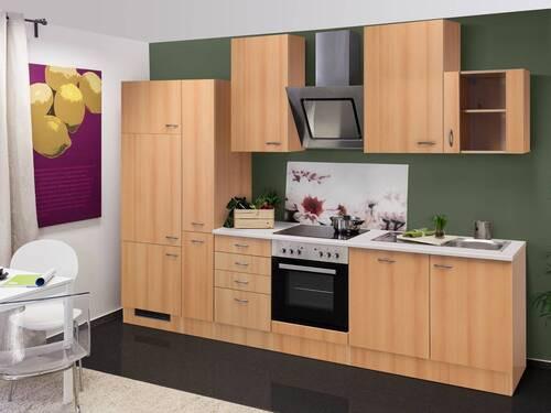 Küchenblock Nano Buchefarben/Beige B: 310 cm - Beige/Buchefarben, MODERN, Holzwerkstoff (310cm) - FlexWell