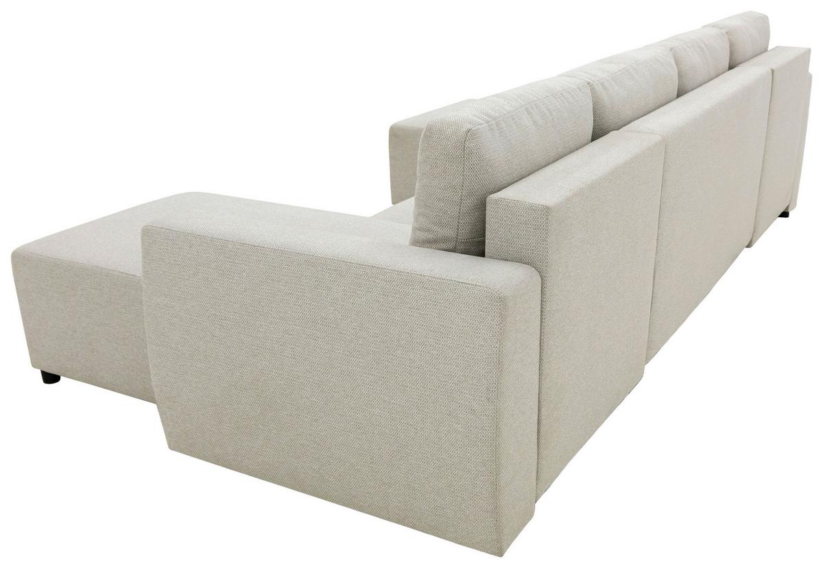 Wohnlandschaft Pharell Mit Schlaffunktion Beige - Beige/Schwarz, Basics, Textil (155/297/155cm) - Livetastic