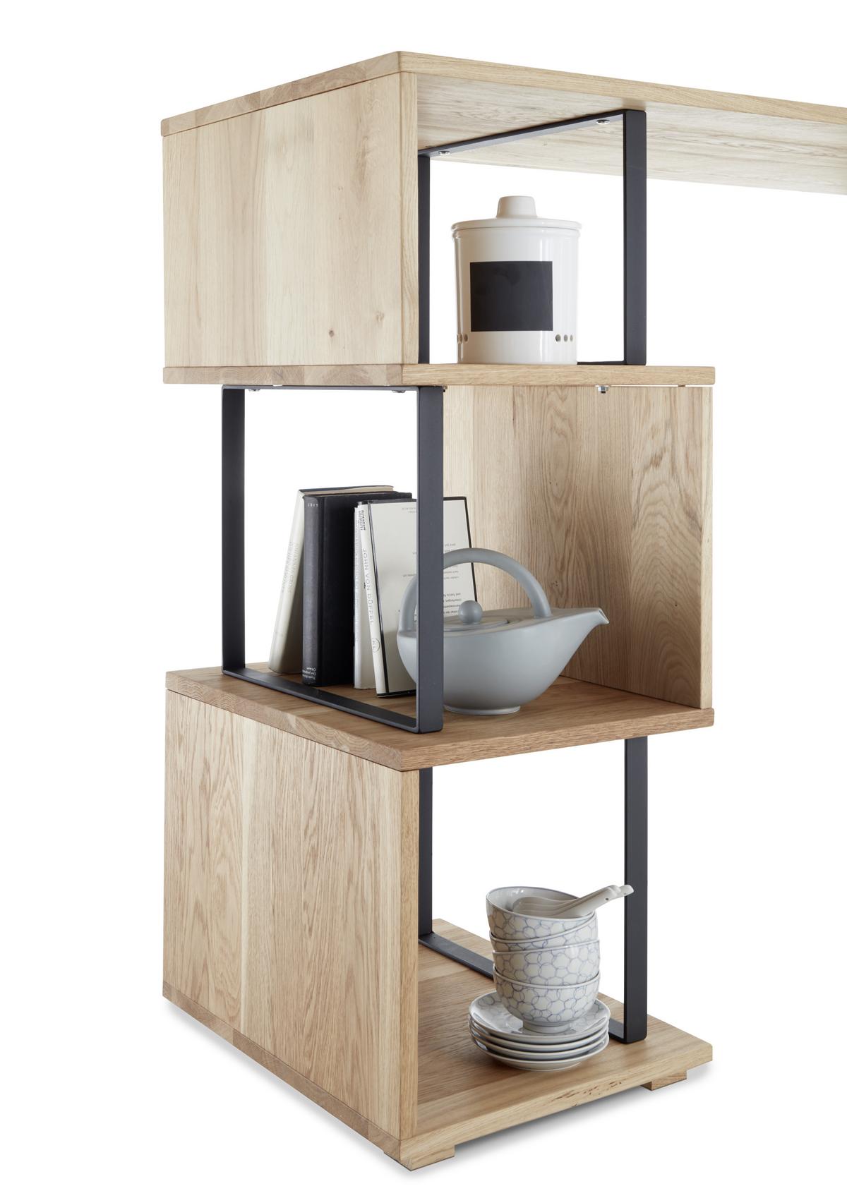 Bartisch Fernando 1 - Eichefarben/Schwarz, Design, Holz/Metall (135/50/105cm) - Livetastic