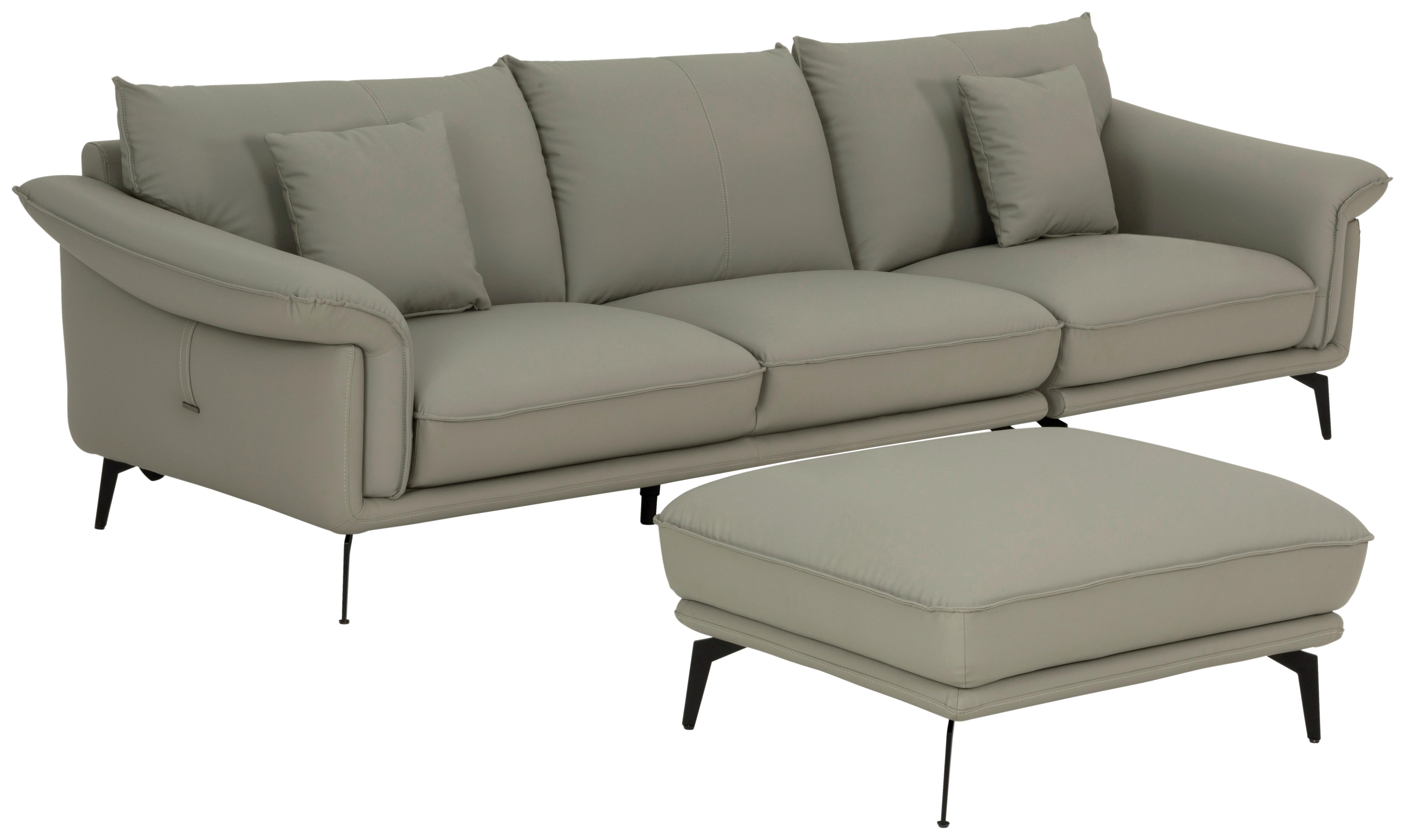 3-Sitzer-Sofa Daniele - Taupe/Schwarz, Design, Textil (289/84/92cm) - MID.YOU