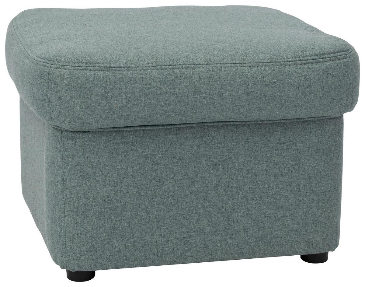 Polsterhocker Papenburg Hellblau Webstoff H: 40 Cm - Schwarz/Hellblau, KONVENTIONELL, Textil (60/40/60cm) - MID.YOU