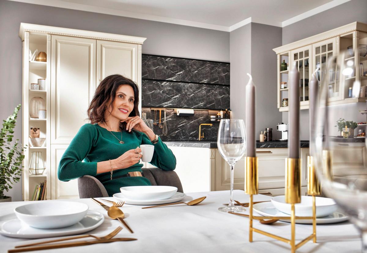 Einbauküche Columbia Frei Planbar Landhausstil - Weiß, MODERN, Holzwerkstoff - Vertico
