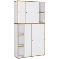 Aktenschrank Salia Weiß, Honigeiche B: 100 cm - Honigeiche/Weiß, Design, Holzwerkstoff (100/183/37cm) - MID.YOU