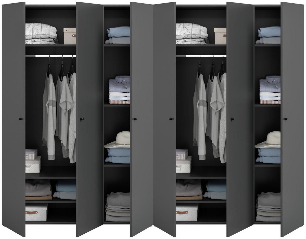 Drehtürenschrank Darwin, Anthrazit B: 240 Cm - Anthrazit, MODERN, Holzwerkstoff (240/176/51cm) - MID.YOU