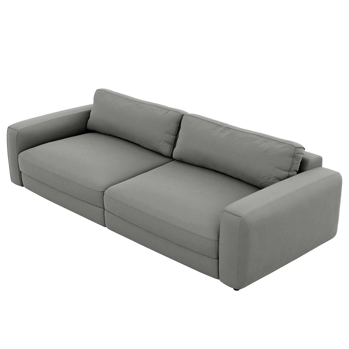 Bigsofa Bourbon, D. Grau B: 264 Cm - Dunkelgrau/Schwarz, MODERN, Textil (264/84/125cm) - Trendmanufaktur