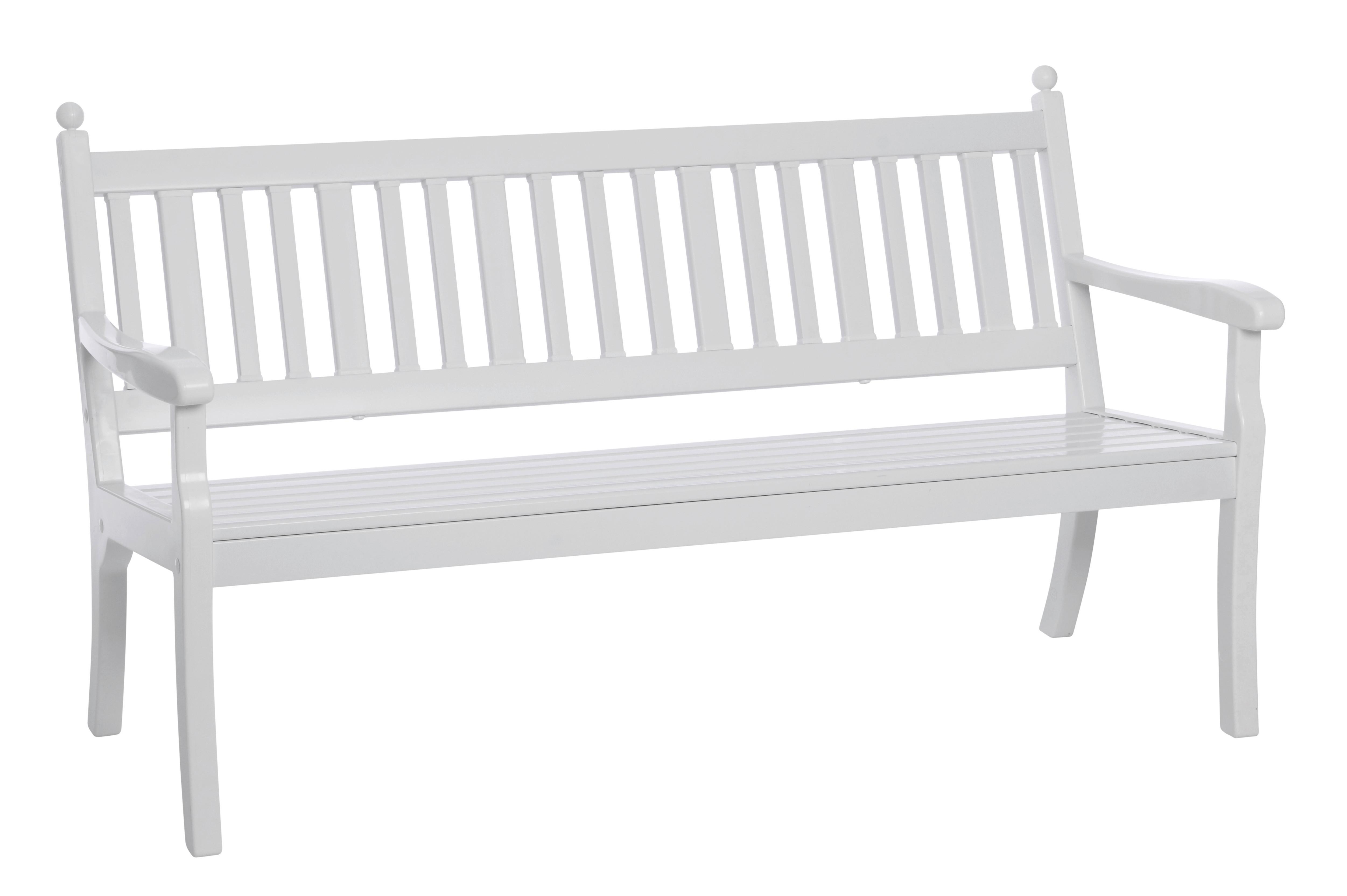 Gartenbank Kunststoff 877520 3-Sitzer - Weiß, MODERN, Kunststoff (160/88/69cm) - Gardenson