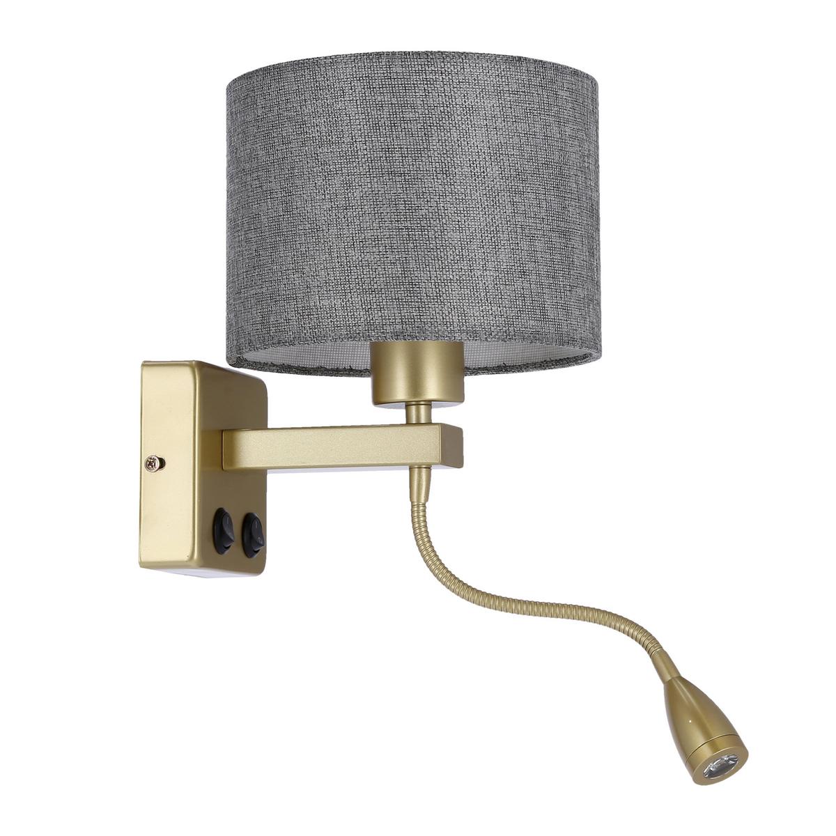 Wandleuchte 21-20253 Polo - Goldfarben/Grau, Basics, Kunststoff/Metall (18/22/44cm)